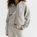 Relaxed Drop‑Shoulder Hooded Knit Top Jacket