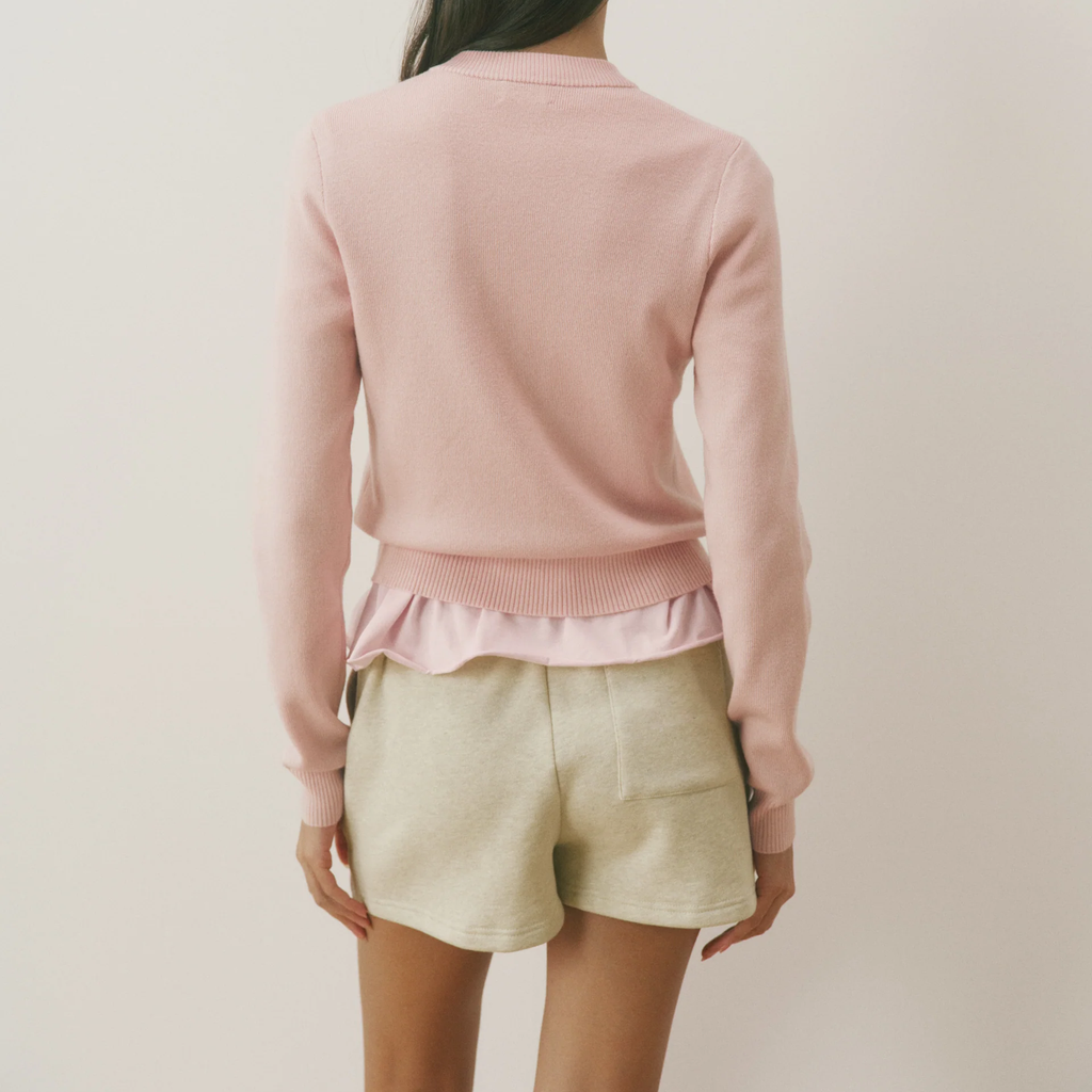 Dual‑Zip Varsity Style Knit Cardigan Top
